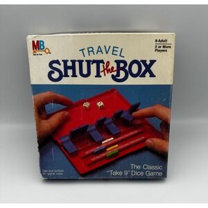 Vintage 1984 Milton Bradley TRAVEL SHUT THE BOX Game Excellent Condition